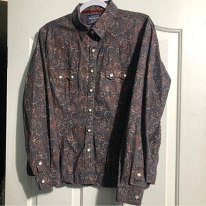 Roughstock  Pearl Snaps Button Down Western Shirt (L)